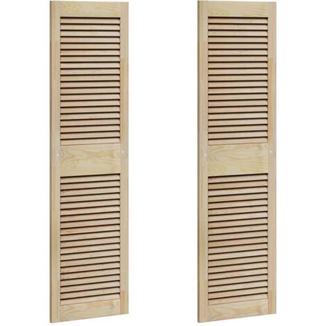 Schranktür 2 pcs Natur 140,5 x 2,1 x 39,5 cm Massivholz Kiefer vidaXL