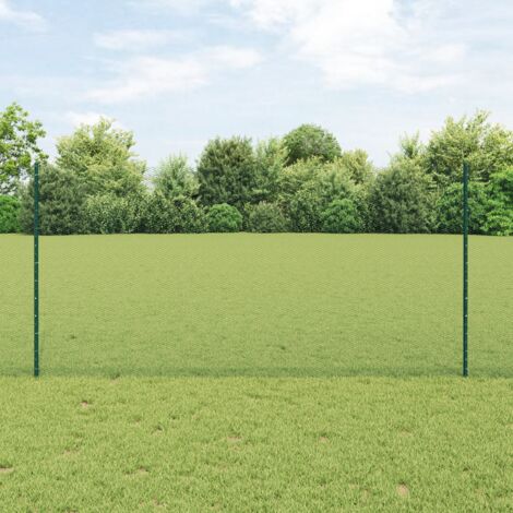 vidaXL Welded Wire Fence 100 x 1.2 m (W x H) PVC-Coated Steel Green