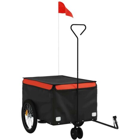Fahrradanhänger Schwarz und Orange 30 kg Eisen vidaXL