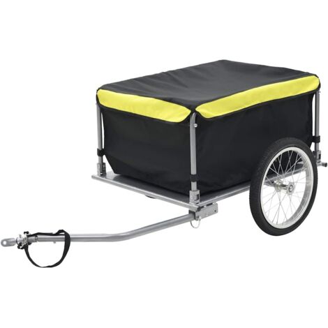 vidaXL Bike Trailer Black and Yellow 65 kg