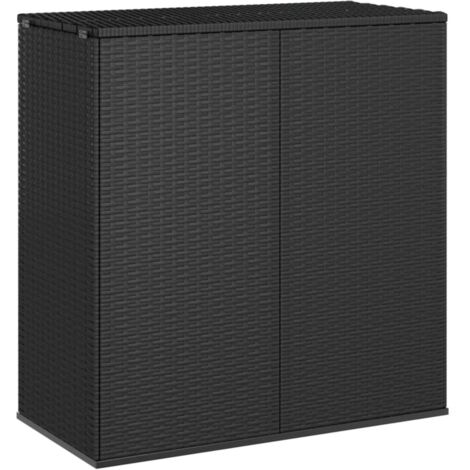 vidaXL Garden Cushion Box PE Rattan 100x49x103,5 cm Black