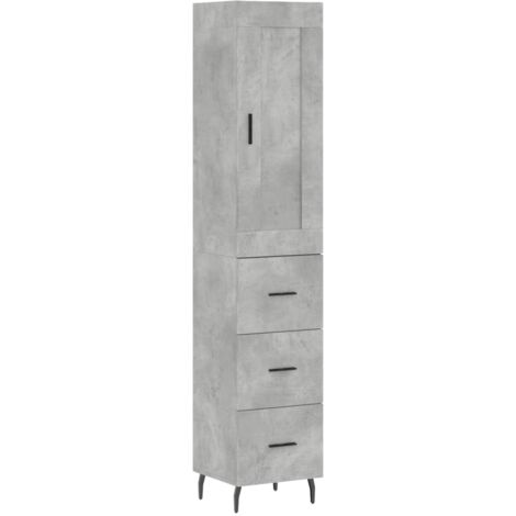 vidaXL Highboard Concrete Grey 34,5x34x180 cm Engineered Wood (1/5)