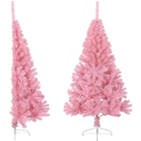 vidaXL Artificial Half Christmas Tree with Stand Pink 150 cm PVC
