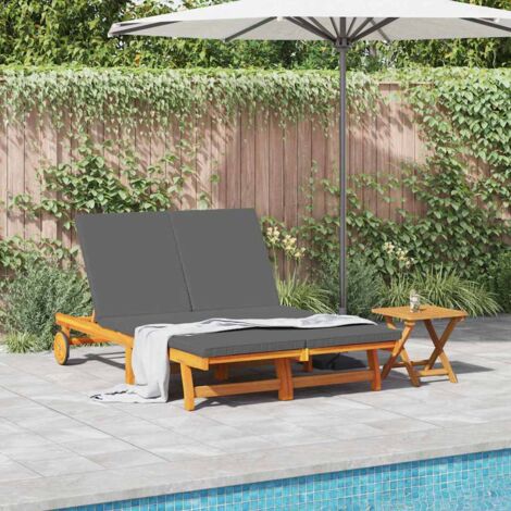 Gartenmöbel vidaxl sun lounger Akazienholz 125x200 cm