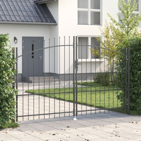 vidaXL Double Gate with Lock Woerden Grey 299.5 x 224.5 cm Steel