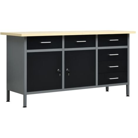 Arbeitstisch Schwarz 160 x 60 x 85 cm Stahl vidaXL