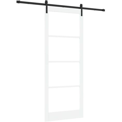 vidaXL  Sliding Door  ORKDAL White 93 x 232 cm Solid Pine Wood and Glass (1/5)