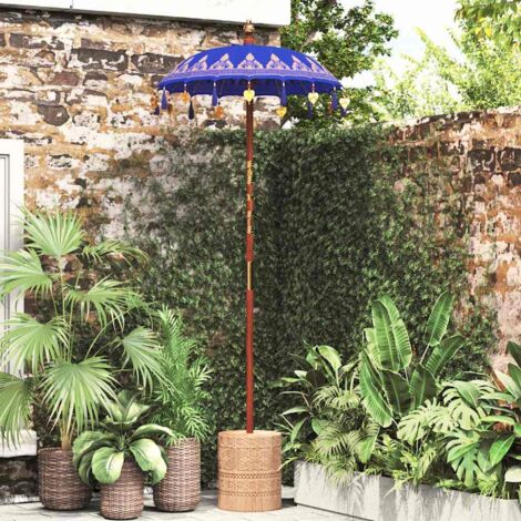 vidaXL Balinese Parasol Blue 125 x 125 x 260 cm