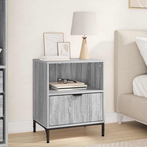 vidaXL Bedside Cabinet Grey Sonoma 49 x 36 x 61 cm Engineered wood