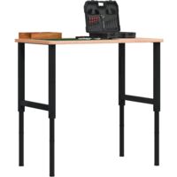 vidaXL Adjustable Work Bench Frames 2 pcs Metal 55x(69-95,5) cm Black