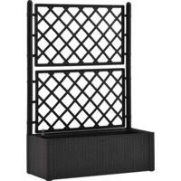 vidaXL Garden Raised Bed with Trellis and Self Watering System Anthracite
