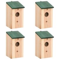 Tidyard Eichhörnchen Futterhaus Aus Tannenholz, 4er-Set – Mit Klappdach, 12x23x17,5 Cm, Einfach Aufzuhängen