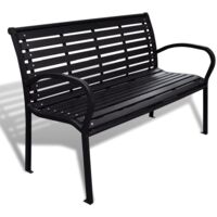 vidaXL Gartenbank 125 cm Stahl und WPC Schwarz