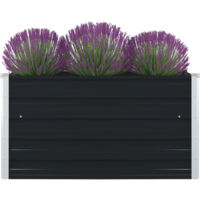 vidaXL Raised Garden Bed 100x100x45 cm Galvanised Steel Anthracite