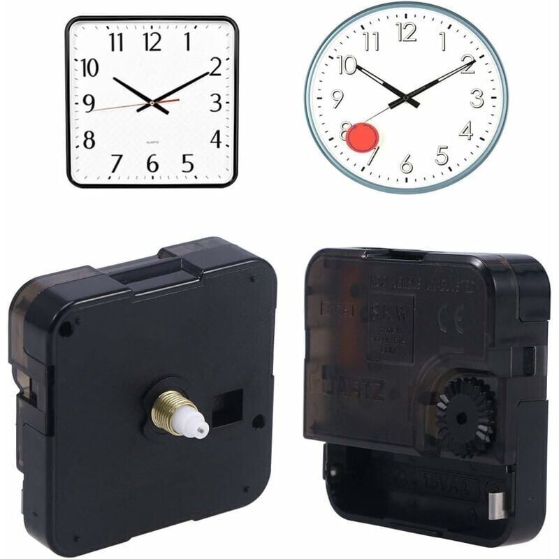 Movimento Orologio Parete Fai Da Te Movimento Orologio Da Parete Al Quarzo Con Lancette Nere - Kit Fai Da Te Per Sostituzione | Include 2 Coppie Lancette Kit Riparazione Orologio Domestico - Foto 2