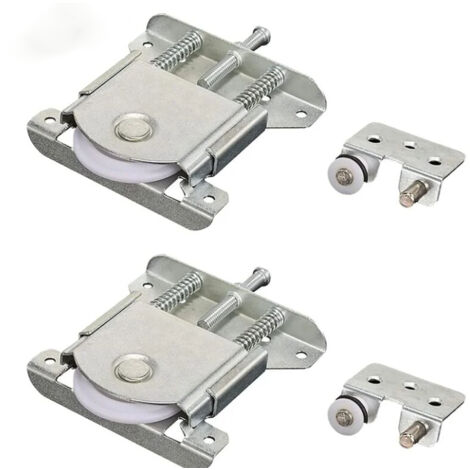 paia di rulli per porte scorrevoli, ruote per porte scorrevoli, ruote per guardaroba, ruote per mobili scorrevoli, per armadi, finestre, porte scorrevoli (argento) (1/5)