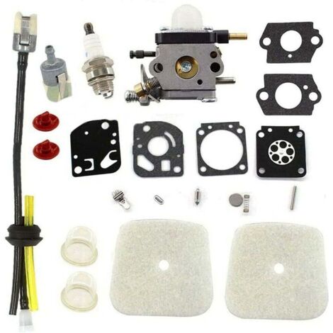 Carburatore con filtro aria, candela, tubo carburante per Mantis a 2 tempi 7222, 7222E, 7222M, 7225, 7230, 7234, 7240, 7920, 7924. Sostituisce C1U-K54A, C1U-K82, 12520000013123. (1/5)