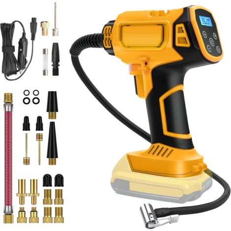 Compressore a batteria per Dewalt 21 V, 130 psi, pompa dell'aria elettrica, display digitale della pressione