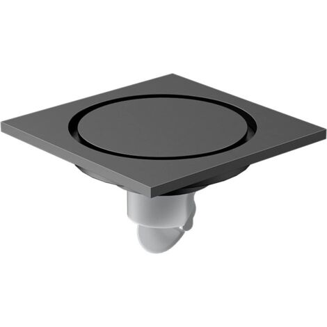 Scarico A Pavimento Quadrato Nero Per Doccia 10x10 Cm - In Rame Con Filtro Rimovibile Anti-odori Per Bagno E Cucina