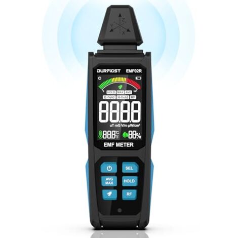 Misuratore EMF, rilevatore di campo elettromagnetico digitale ricaricabile 5 in 1 per segnali EF, RF, MF e WiFi (1/5)