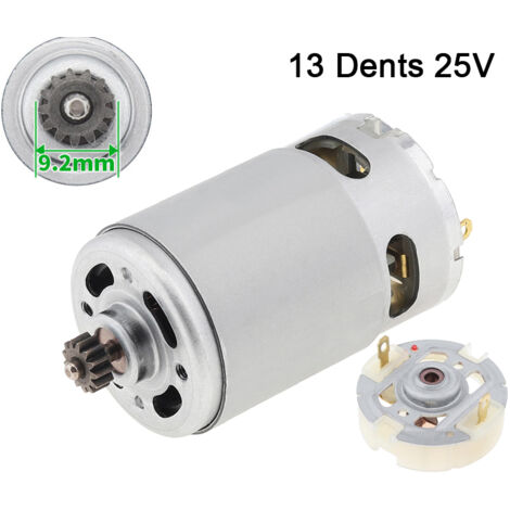 Motore CC a due velocità RS550 con 13 denti - Motore a spazzole - 25 V, più portaspazzole di servizio