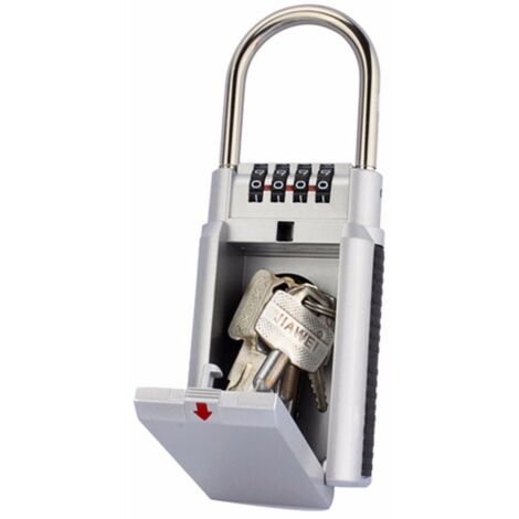 Cassetta di sicurezza con chiave, cassetta di sicurezza con codice, cassetta di sicurezza con combinazione, deposito sicuro - Argento (1/5)