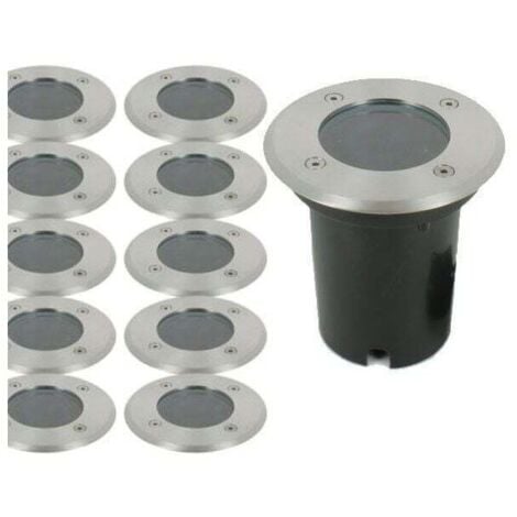 Set di 10 faretti da incasso a pavimento - Acciaio inossidabile 304 - GU10 - IP67