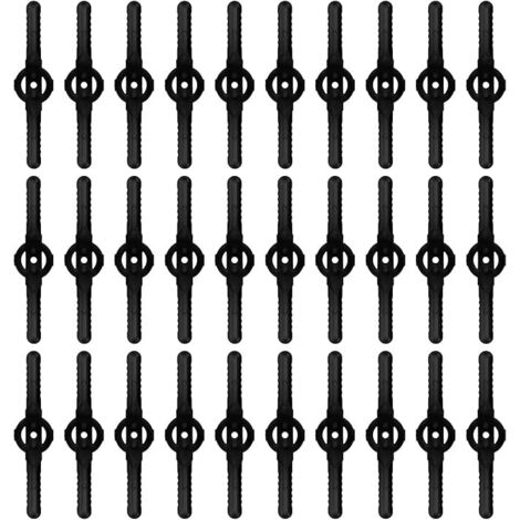 30 lame di ricambio in plastica, compatibili con decespugliatori a batteria, accessori per tosaerba, lame nere per bordatori da giardino