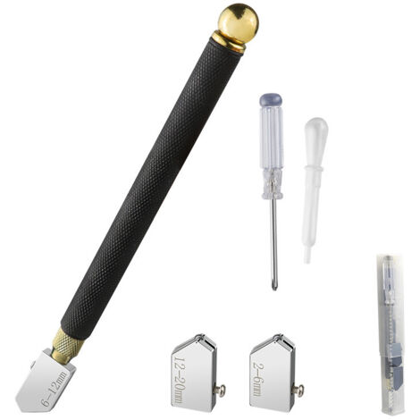 Tagliavetro professionale, utensile per il taglio del vetro, stile matita, taglio del vetro da 2 a 20 mm di spessore per il taglio di vetro/piastrelle/specchi/mosaici
