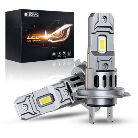 2025 Lampadine a LED H7, 1:1 Mini Size S2S 33000LM 900% Luminosità 140W 6500K 14000RPM Ventola di raffreddamento, Sostituzione alogena, Plug-N-Play, Confezione da 2