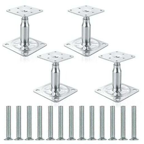 Confezione da 4 staffe per pali rialzati zincati regolabili da 100-150 mm, supporto per tetto resistente per edilizia
