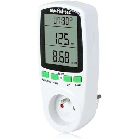 FISHTEC Wattmetro - Contatore di consumo elettrico Presa di controllo Costo dell'elettricità Energia