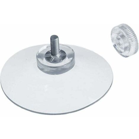 8 ventose Ø 50 mm con filettatura M4x10mm con dadi zigrinati Trasparenti - Made in Germany