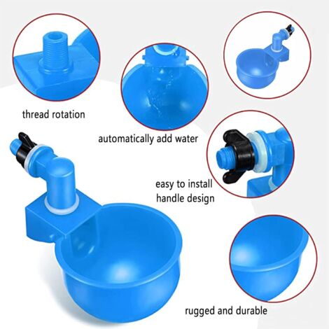 10 Abbeveratoi Automatici Per Polli Con Adattatore 1/2 – Rosso, In Plastica Resistente Per Galline E Uccelli