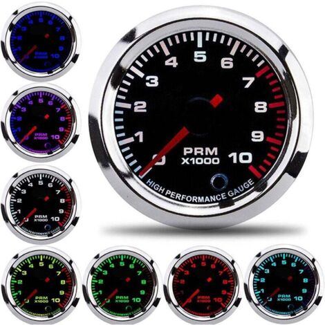 Contagiri, contagiri, contagiri universale da 52 mm / 2 pollici, 7 colori, contagiri con intervallo di misurazione 0-10000 giri/min