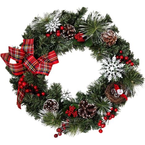 Couronne de Noël artifice d'Halloween, guirland pour intérieur and extérieur, mur de vacances, couronne de porte d'entrée ronde, couronne de Noël (1/5)