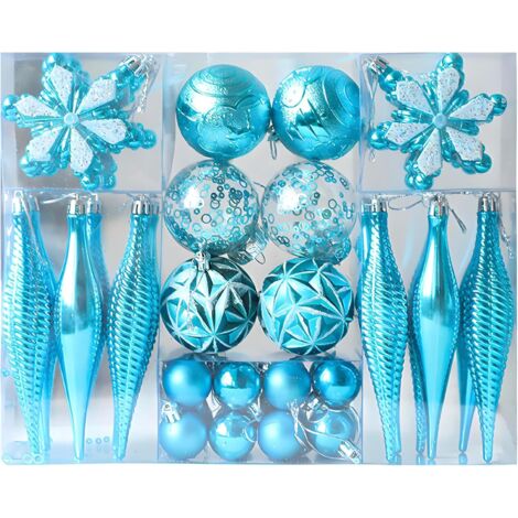 Palline di Natale sospese, 40 pezzi di palline di Natale con filo lucido, palline di decorazione infrangibili per l'albero di Natale, decorazioni per l'albero di Natale, feste di Natale (1/4)