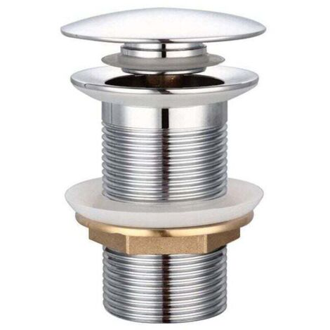 Tappo per lavello Standard-G 1 senza troppopieno Tappo universale per scarico a scomparsa Piletta automatica per lavello in rame cromato Per lavabo senza troppopieno (1/5)