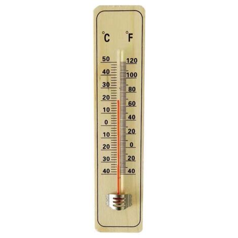Termometro tradizionale in legno per misurare la temperatura ambiente - Può essere utilizzato all'interno o all'esterno ed è ideale per la casa, l'ufficio, il giardino, la serra o il garage