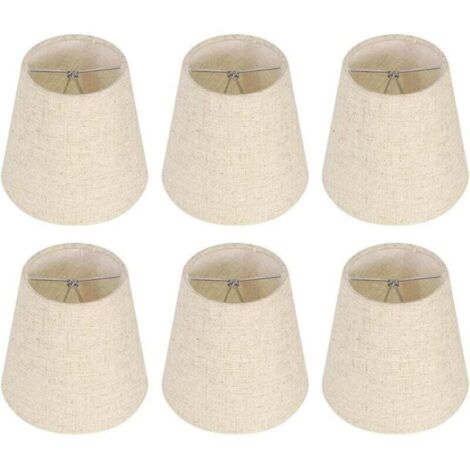 Promozione, set di 6 piccoli paralumi, paralume in tela di iuta con clip per lampada da tavolo e lampada da terra, paralume per lampadario beige nordico 3,5 x 5,5 x 5,2 pollici, AAFGVC (1/5)