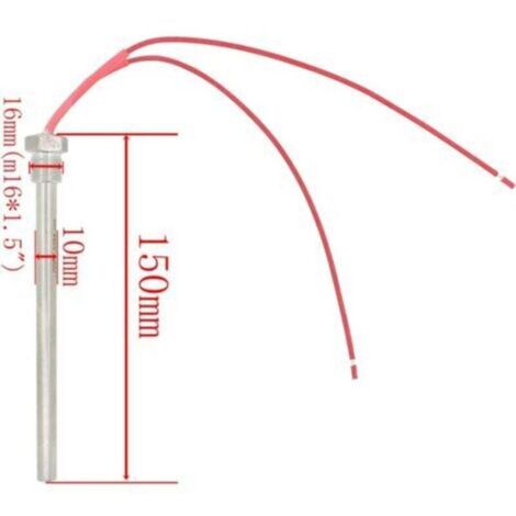 Candele 220v 300w 350w per stufa a pellet - diametro 10mm - lunghezza 140 150 170mm (filettatura m16x1,5mm, lunghezza 150mm 300w) TRIMEC (1/2)