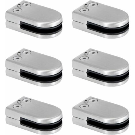 Morsetto per vetro Morsetto per vetro in acciaio inossidabile 6-8 mm Staffe per morsetto per vetro Clip per vetro regolabile Connessione posteriore piatta per balaustra Corrimano per scale 6 pezzi (1/5)