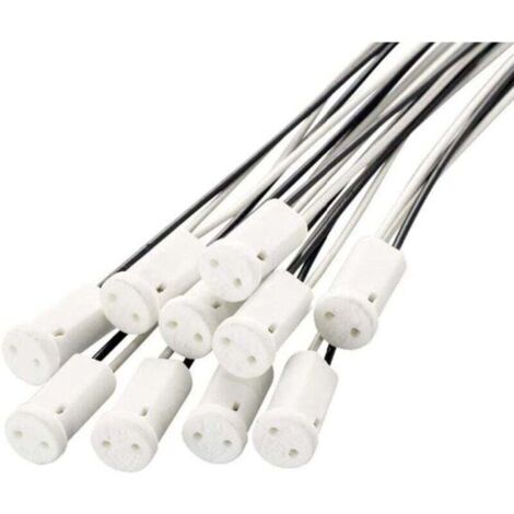20 pezzi Portalampada G4 10 cm, base lampada G4 Portalampada in ceramica 12 V G4 Alogena Prese per lampade al quarzo, lampade alogene, lampade a LED (1/5)