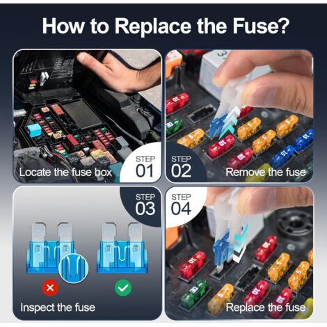 12 Fusibili Auto Mini Add-a-Circuit - Kit Per Aggiungere Circuiti 12V Con Connettori A Lama - 6