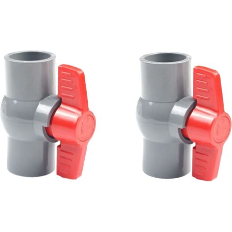 2 Valvole A Sfera In PVC, Tubi Dell'acqua, Giunti Di Riparazione In Plastica Diametro Interno 40 Mm Raccordi Per Valvole A Bussola Adattatore Grigio 89081352