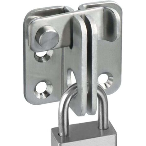 Lucchetto per porta scorrevole, gancio per serratura, fibbia, antifurto, finitura in acciaio inossidabile spazzolato, EMS3001-B (1/5)