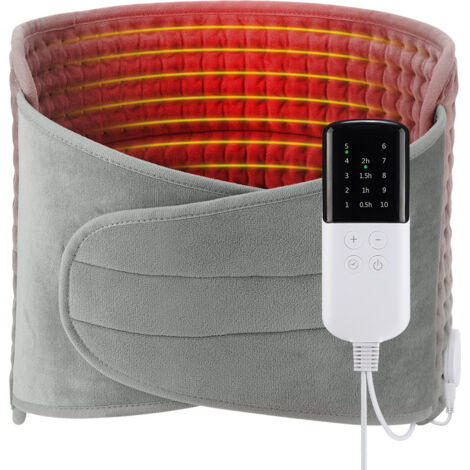 Souvik Termoforo Elettrico Lombare, Rapido Cuscino Termico Elettrico Per Schiena Spalle Addome, con 9 livelli di temperatura, 4 timer, lavabile in lavatrice per donne e uomini, 125 x 30 cm