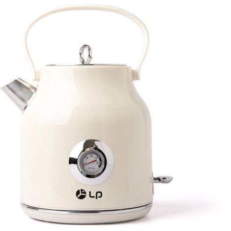 Nome - Bollitore retrò - Capacità 1,7 litri - Acciaio inossidabile - Bollitore elettrico - Crema - Display della temperatura - Rotazione a 360°