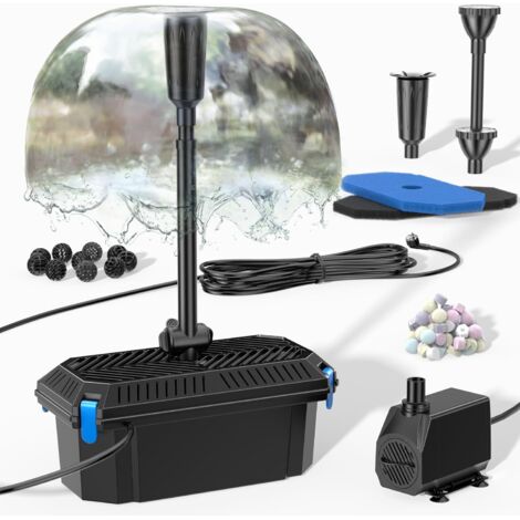 Kit completo filtro per laghetto Biling con pompa da 2400 l/h - Pompa per laghetto con filtro trasparente per laghetti da giardino fino a 4000 l - Fontana decorativa per ruscello - Pompa per fontana