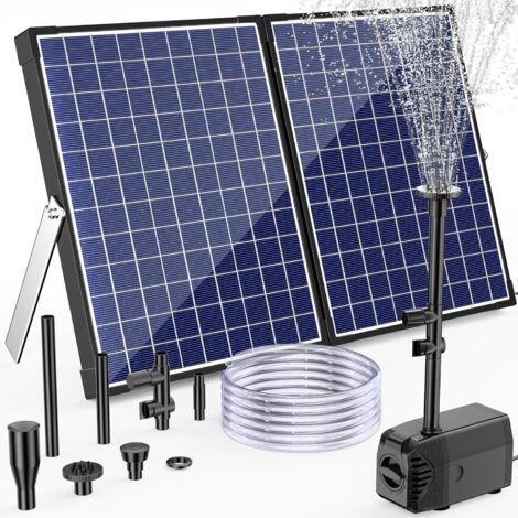 Pompa per fontana solare Biling 35W 1500l/h Tubo dell'acqua da 2m Cavo da 5m 2,5m